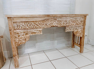 Whitewash Antique Restored Console