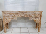 Whitewash Antique Restored Console