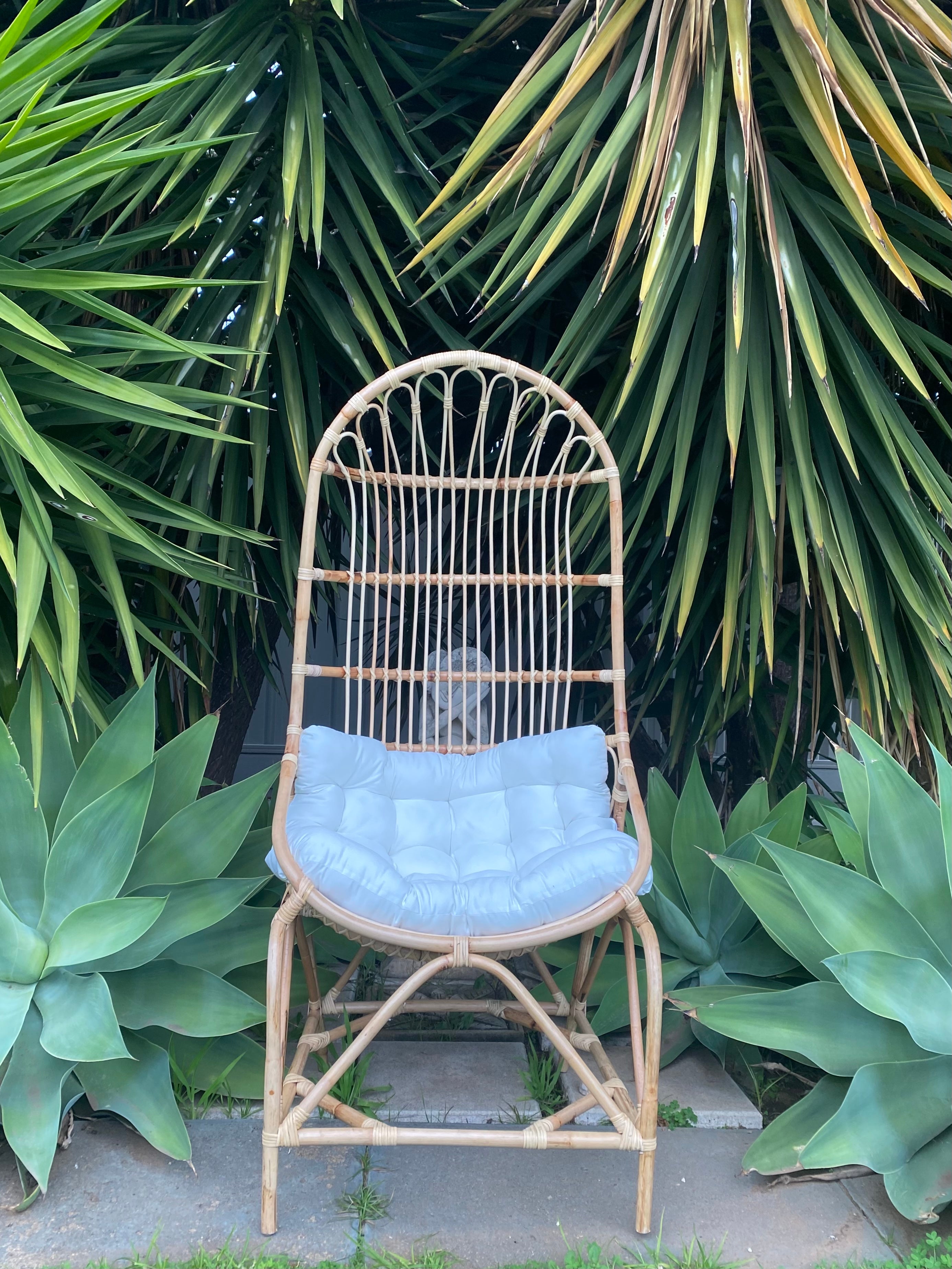 Natural rattan fallon discount cocoon chair with cushion