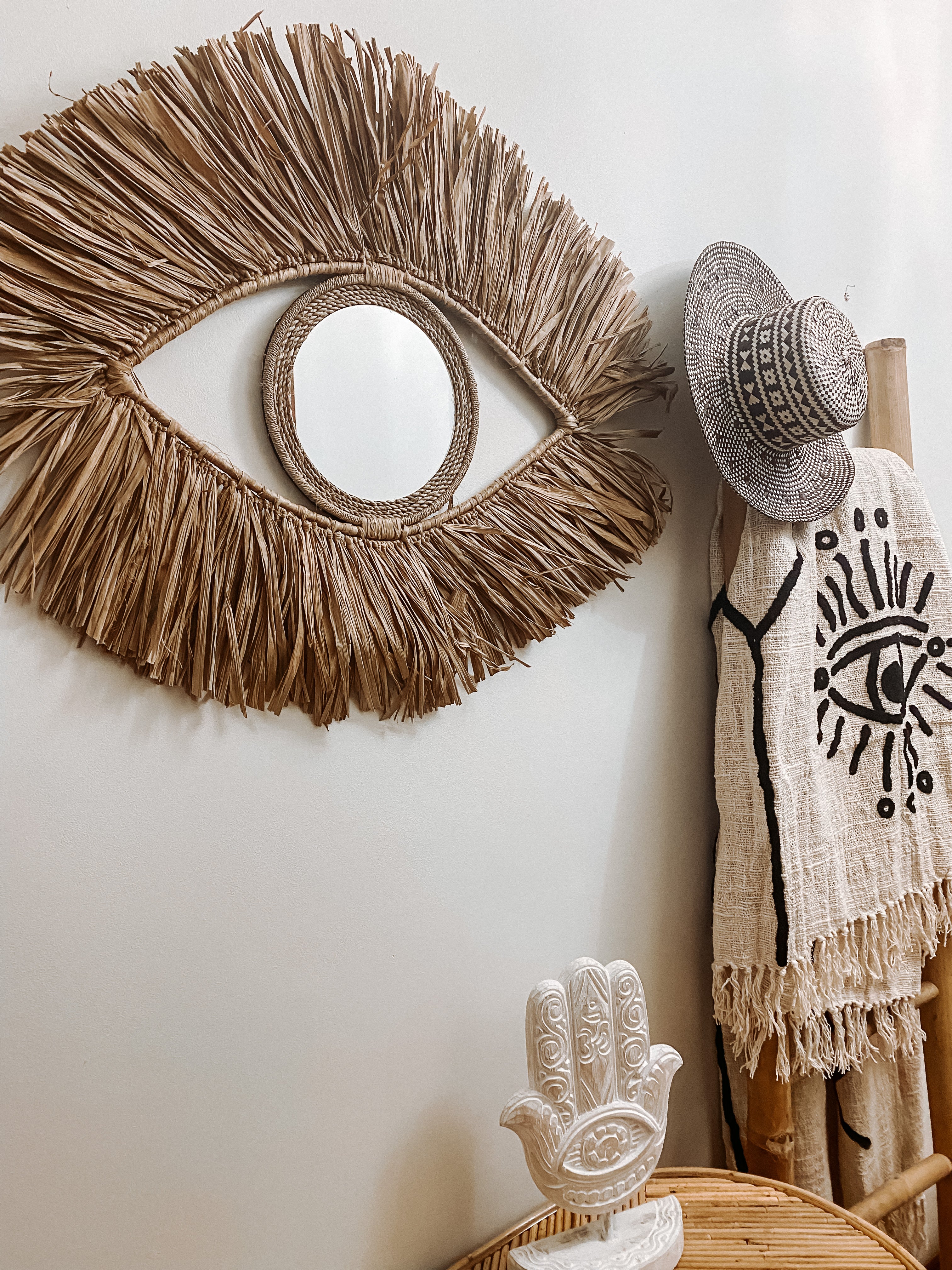 ~ Raffia Eye Mirror ~